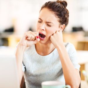 woman yawning